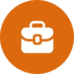 Business briefcase, circular orange design